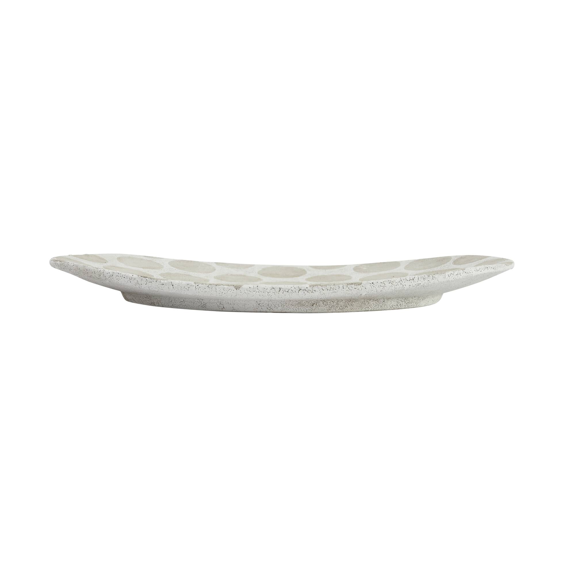 Hello Honey® 16.5" Natural Decorative Terracotta Platter with Wax Relief Dots